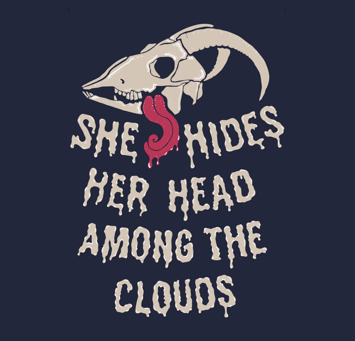 She hides her head among the clouds gateshead t-shirt artwork